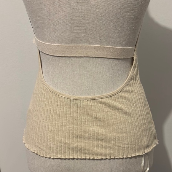 Cream Ribbed Halter Top - Picture 5 of 6